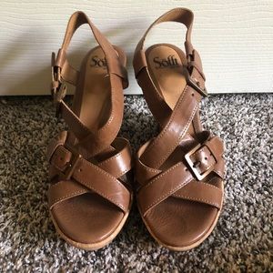 Softt Sandals Brown/Camel Size 8 1/2